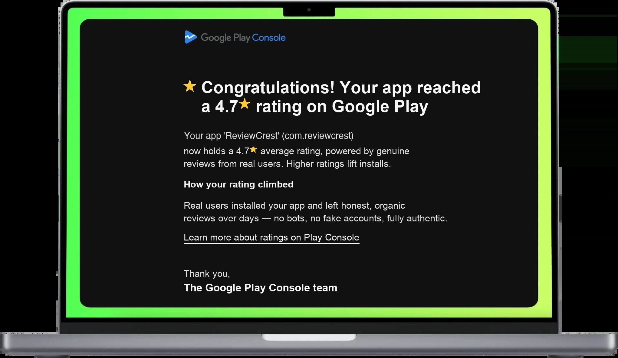 ReviewCrest dashboard